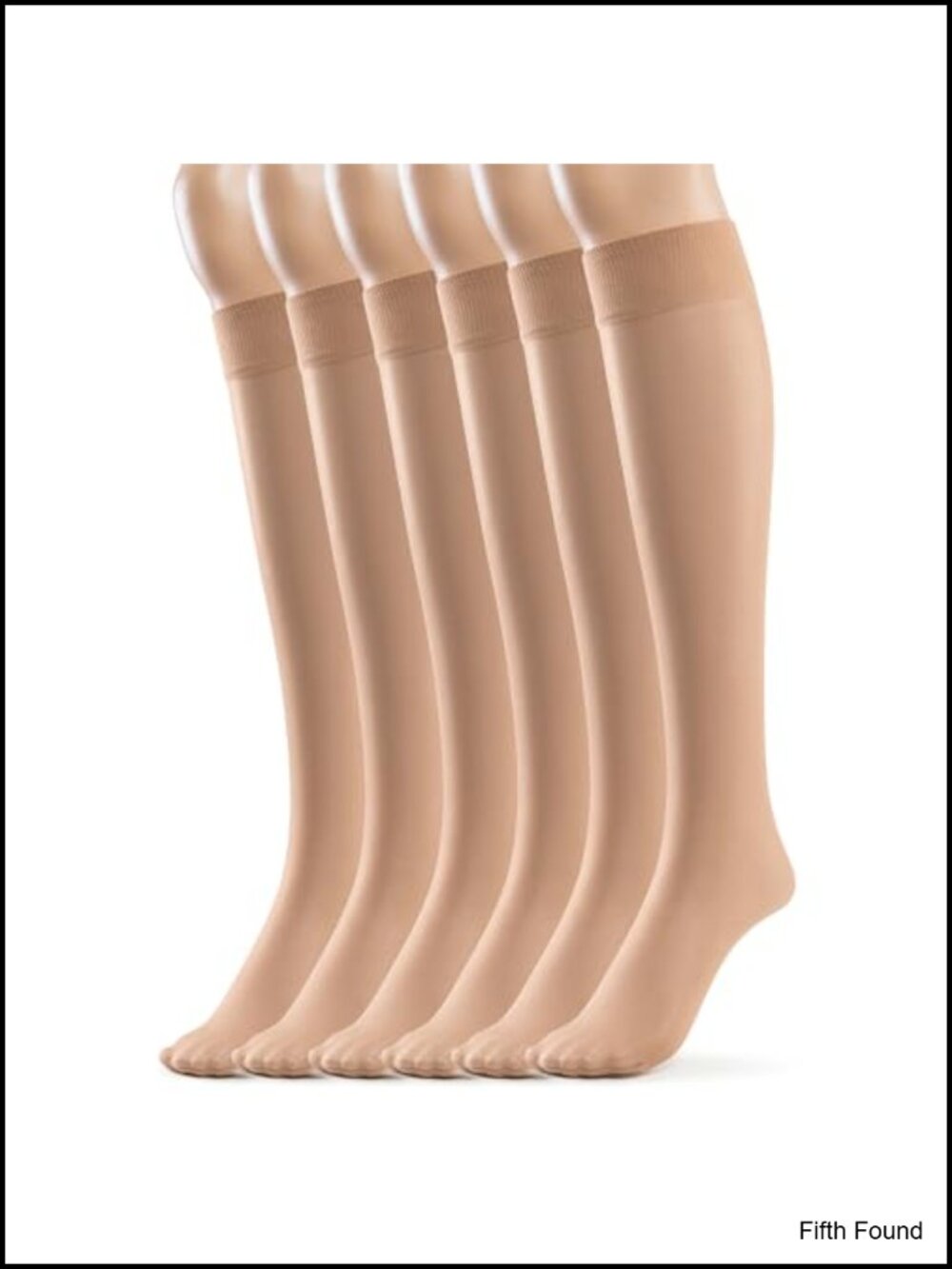 Sheer Knee High Stockings 15 Denier Nylon Trouser Socks Comfort Top 6 Pairs